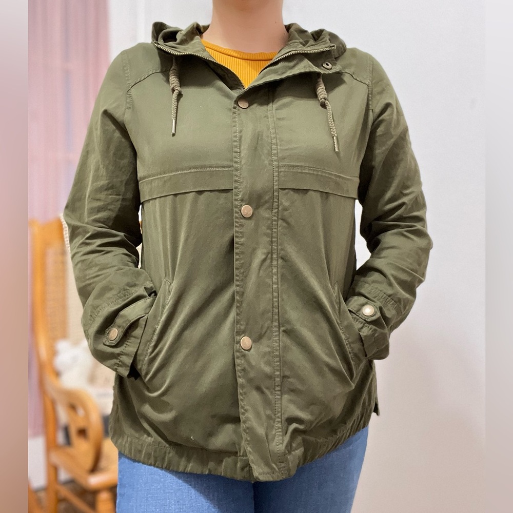 Military Style Jacket in Olive Green from LA Hearts in Small